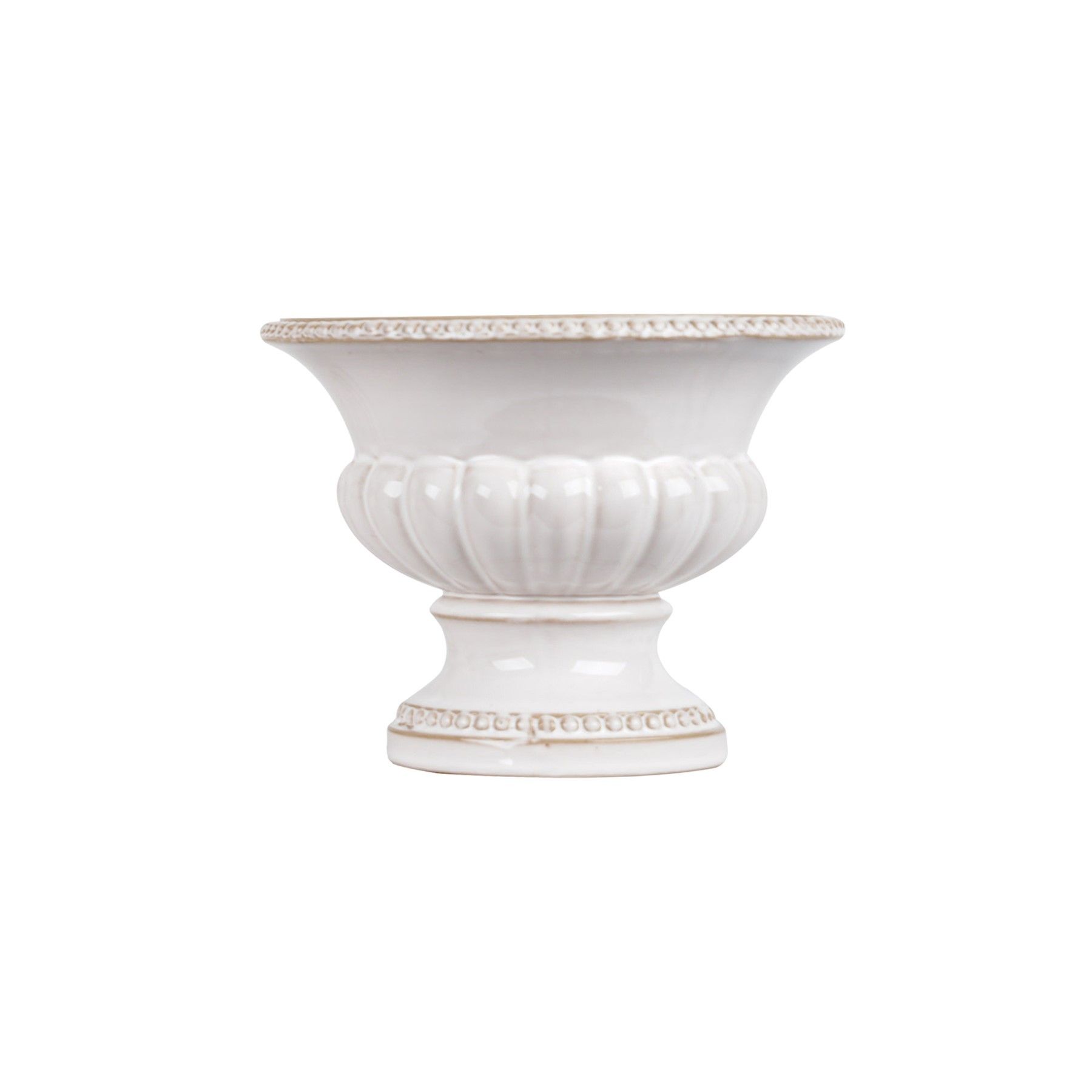 Hortus Home Montpellier Urn - Cream - Dia 20.8 x H16.5cm