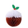 Honeycomb Christmas Pudding Decoration (3 Pack)	