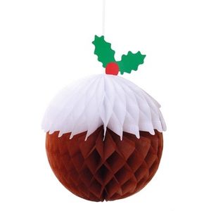 Honeycomb Christmas Pudding Decoration (3 Pack)	