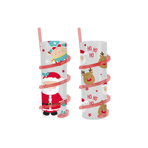 Christmas Spiral Straw Tumbler (Assorted)