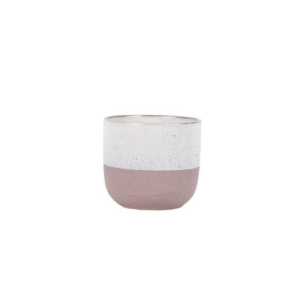 Hortus Home Bordeaux Stoneware Pot  - Pink - Dia 14.5 x H12.5cm