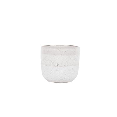 Hortus Home Bordeaux Stoneware Pot  - White - Dia 14.5 x H12.5cm