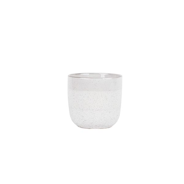 Hortus Home Bordeaux Stoneware Pot  - White - Dia 13 x H12cm