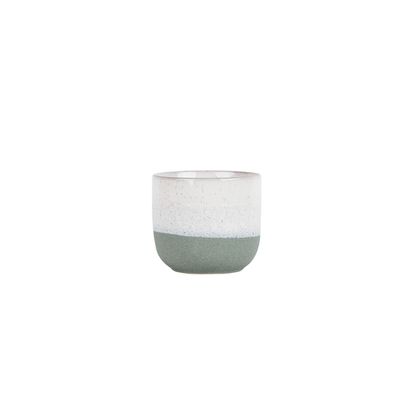 Hortus Home Bordeaux Stoneware Pot  - Green - Dia 12 x H11cm