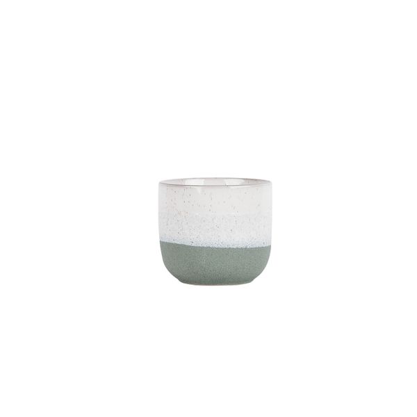 Hortus Home Bordeaux Stoneware Pot  - Green - Dia 12 x H11cm