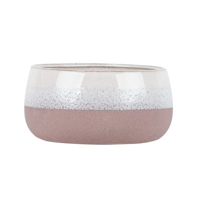 Hortus Home Bordeaux Stoneware Pot  - Pink - Dia 28 x H13cm