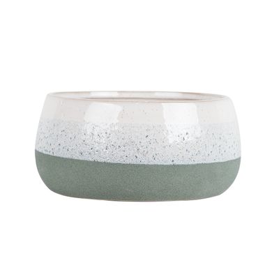 Hortus Home Bordeaux Stoneware Pot  - Green - Dia 28 x H13cm