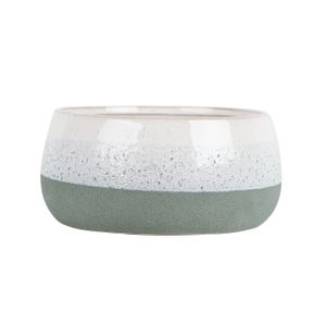 Hortus Home Bordeaux Stoneware Pot  - Green - Dia 28 x H13cm