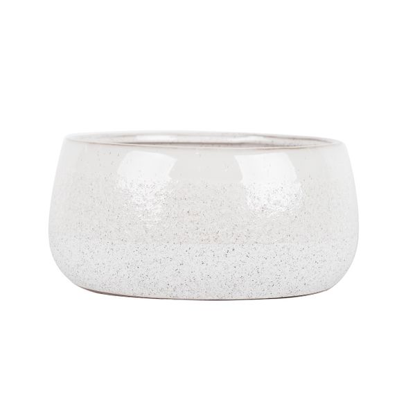 Hortus Home Bordeaux Stoneware Pot  - White - Dia 28 x H13cm