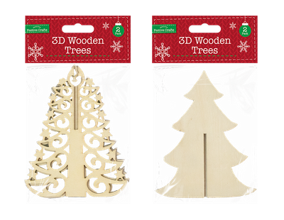 3D Wooden Filigree Tree (Assorted)