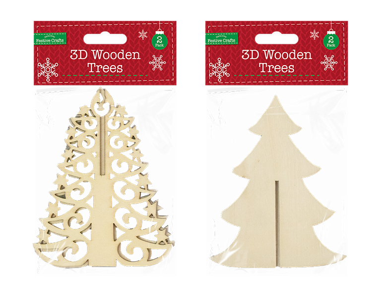 3D Wooden Filigree Tree (Assorted)