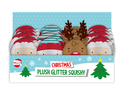 Christmas Plush Glitter Squishies (Assorted)