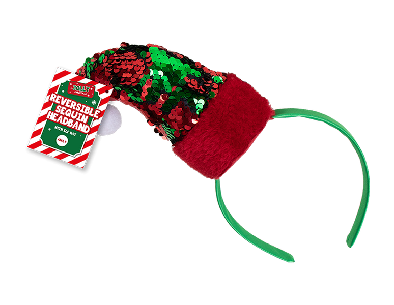 Reversible Sequin Elf Hat Headband