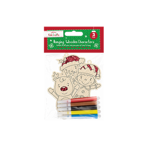 Colour-In Wooden Hanging Characters (3 Pack)