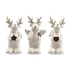 Ceramic Reindeer Ornament (Assorted)