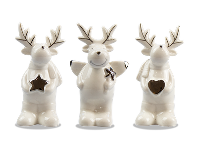 Ceramic Reindeer Ornament (Assorted)