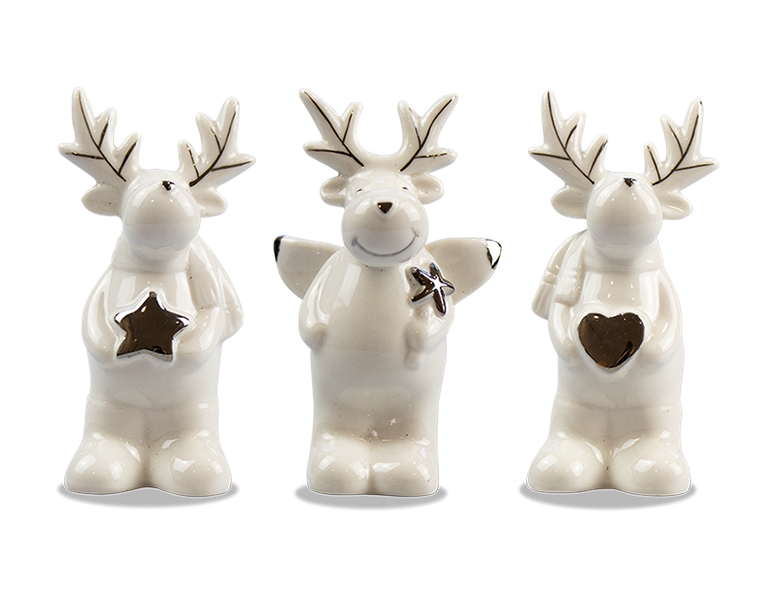 Ceramic Reindeer Ornament (Assorted)