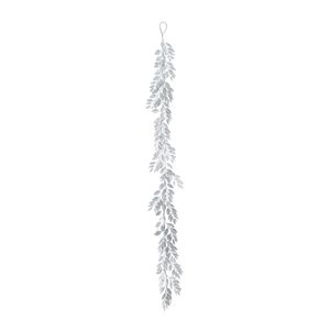 Glitter Leaf Garland - Silver - 180cm