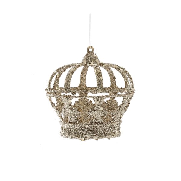 Gliiter Crown Hanging Decoration - Gold