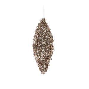 Glitter Droplet Hanging Decoration - Gold - 18cm