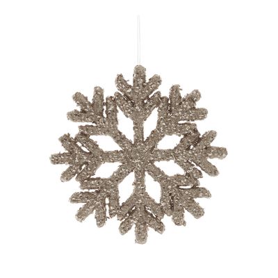 Glitter Sparkly Snowflake Hanging Decoration - Gold