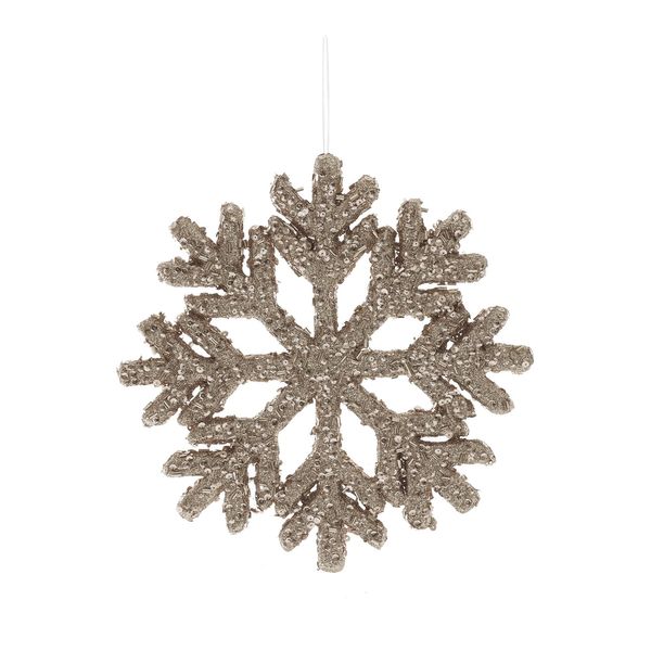 Glitter Sparkly Snowflake Hanging Decoration - Gold