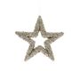 Glitter Open Star Hanging Decoration - Gold - 22cm