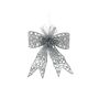 Glitter Bow Hanging Decoration - Silver - 15cm