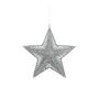 Glitter Star Hanging Decoration - Silver - 20cm