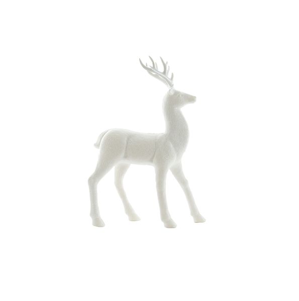 Glitter Standing Reindeer - White - 32cm