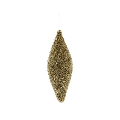 Glitter Drop Hanging Decoration - Gold - 18cm