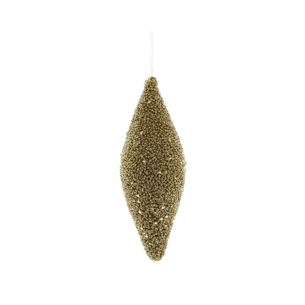 Glitter Drop Hanging Decoration - Gold - 18cm