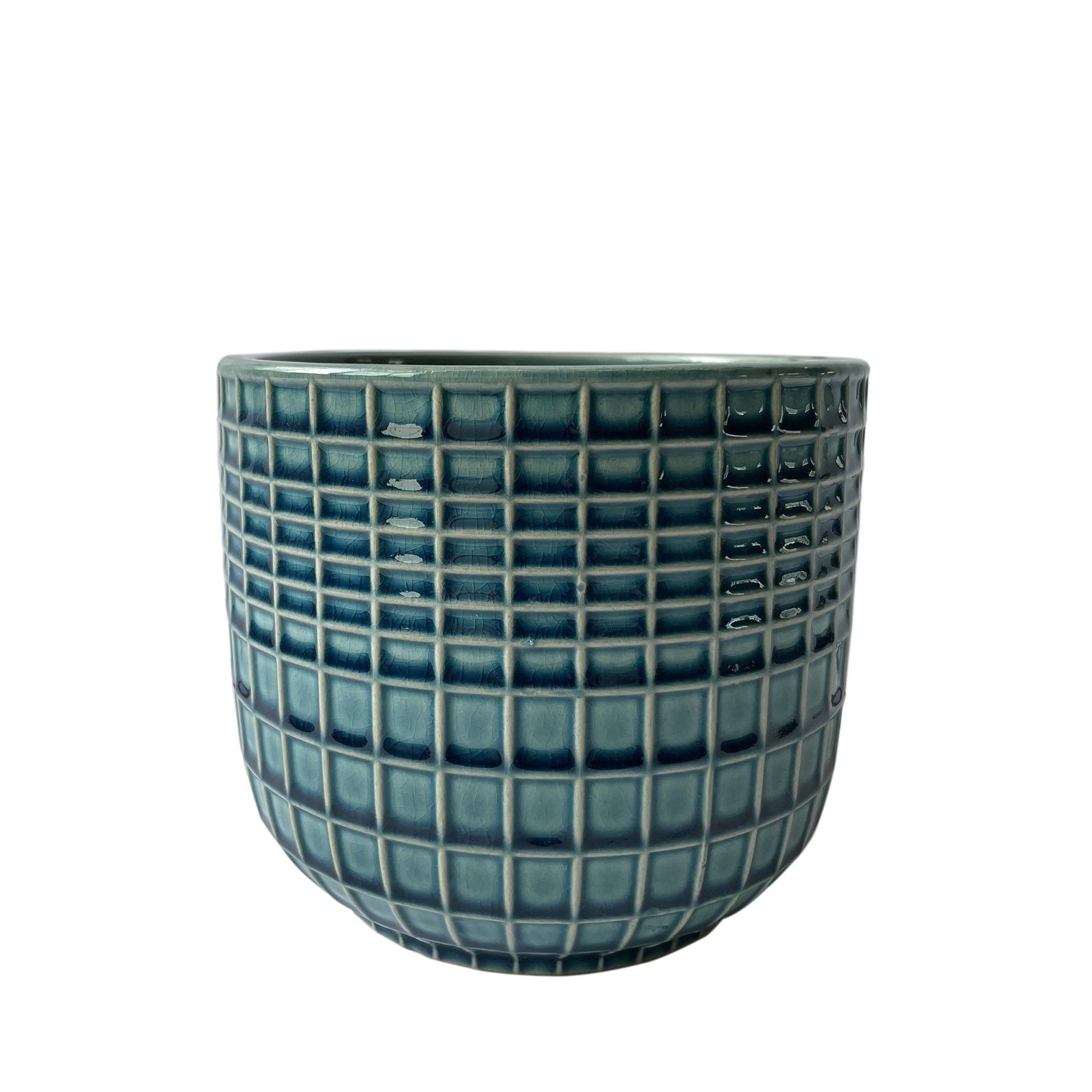 Hortus Braga Pot - Blue/Green - Dia 11.5 x H11cm