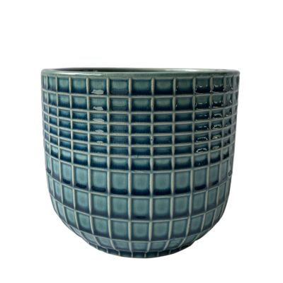 Hortus Braga Pot - Blue/Green - Dia 13.5 x H13cm