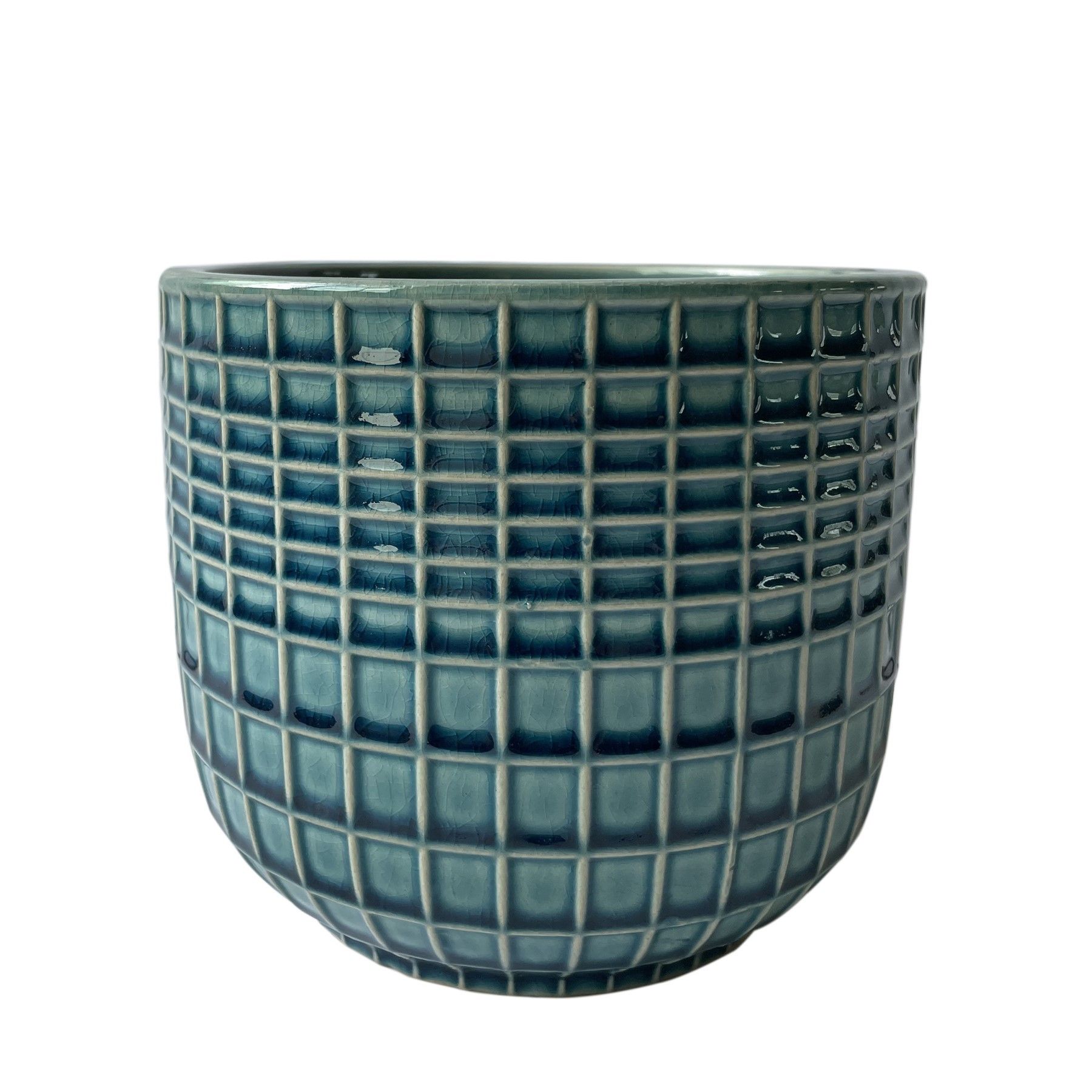 Hortus Braga Pot - Blue/Green - Dia 13.5 x H13cm