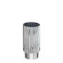 Ribbed Cylinder Vase Silver Tonal - H20 x Dia 9.5cm