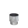 Ribbed Cylinder Vase Silver Tonal - H15 x Dia 15cm