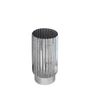 Ribbed Cylinder Vase Silver Tonal - H30 x Dia 15cm