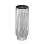 Ribbed Cylinder Vase Silver Tonal - H40 x Dia 15cm