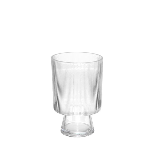 Ribbed Clear Vase - H21 x Dia 13.5cm