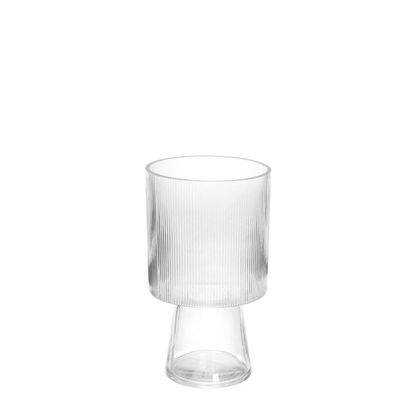 Ribbed Clear Vase - H25 x Dia 14.5cm