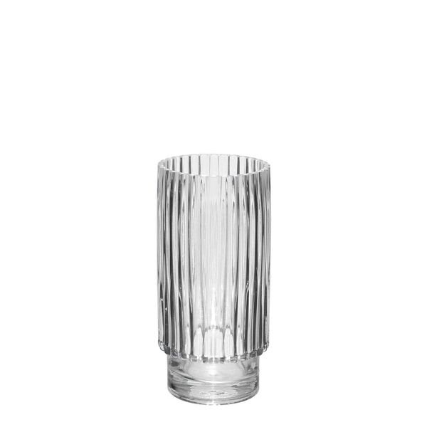 Clear Vase Wide Ribbed - H20 x Dia 9.5cm