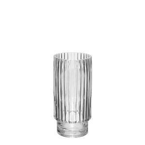 Clear Vase Wide Ribbed - H20 x Dia 9.5cm