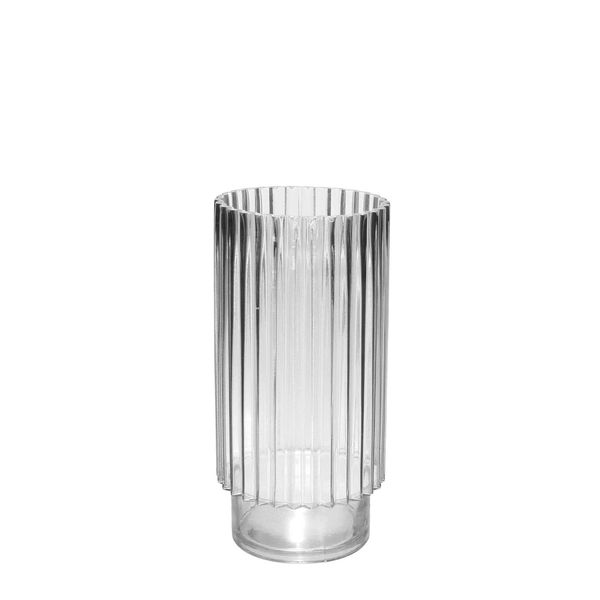 Clear Vase Wide Ribbed - H30 x Dia 15cm