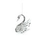 Swan Hanging Decoration -Shiny Silver - 10cm