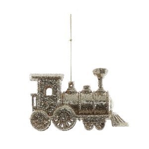 Sparkly Train Hanging Decoration -Champagne - 8cm