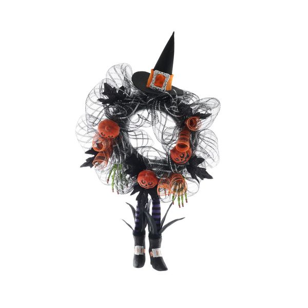 Halloween Wreath Witches Hat & Legs - 55cm 