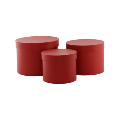 Red Hat Box (Set of 3) (Largest - D19 x H14.4cm)