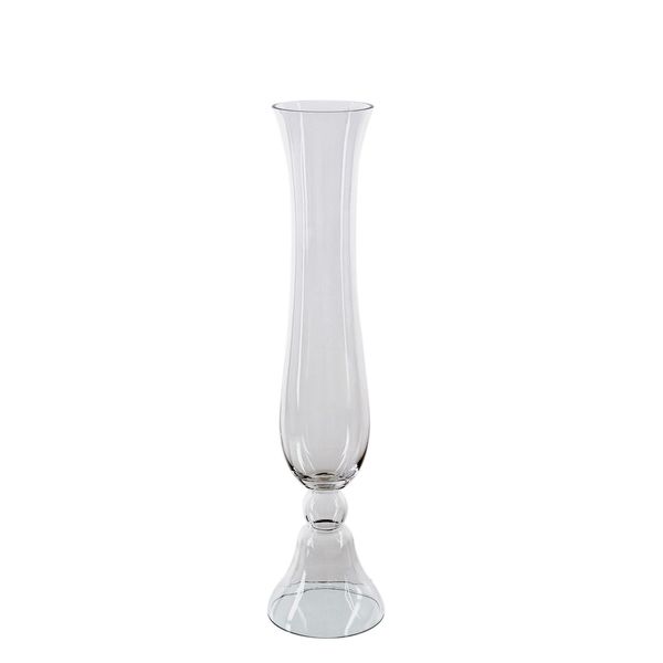 Fluted Vase with bell shaped base - Clear - H77cm 