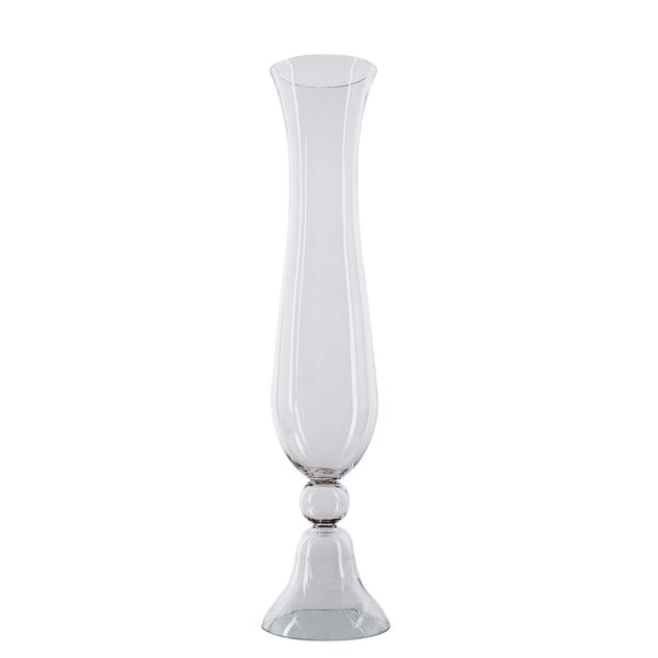 Fluted Vase with bell shaped base - Clear - H90cm 